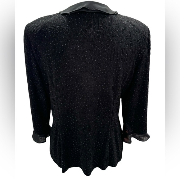 Alex Evenings Vintage Blazer Black Sparkle Womens Size Large - Picture 4 of 11